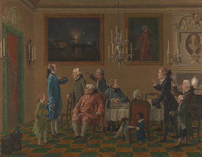 Britische Gentlemen im Haus von Sir Horace Mann in Florenz von Thomas Patch